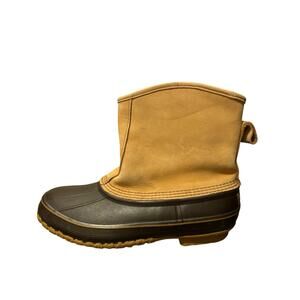 Vintage Bean Boots By LL Bean Leather Fleece Lined Duck Ankle Boots Men’s 12